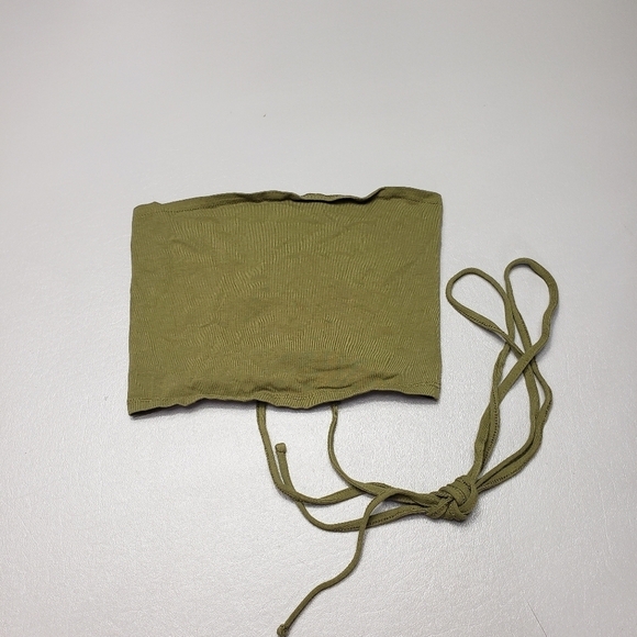 fashion nova open back army green strapless tube top women's size medium - Picture 8 of 8